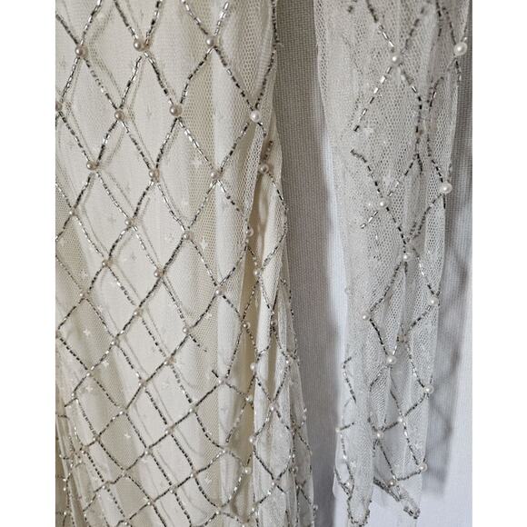 Ivy City Co Gatsby Dress In White Cream Size XL Retro Winter Wedding NWT Bride - Picture 8 of 15